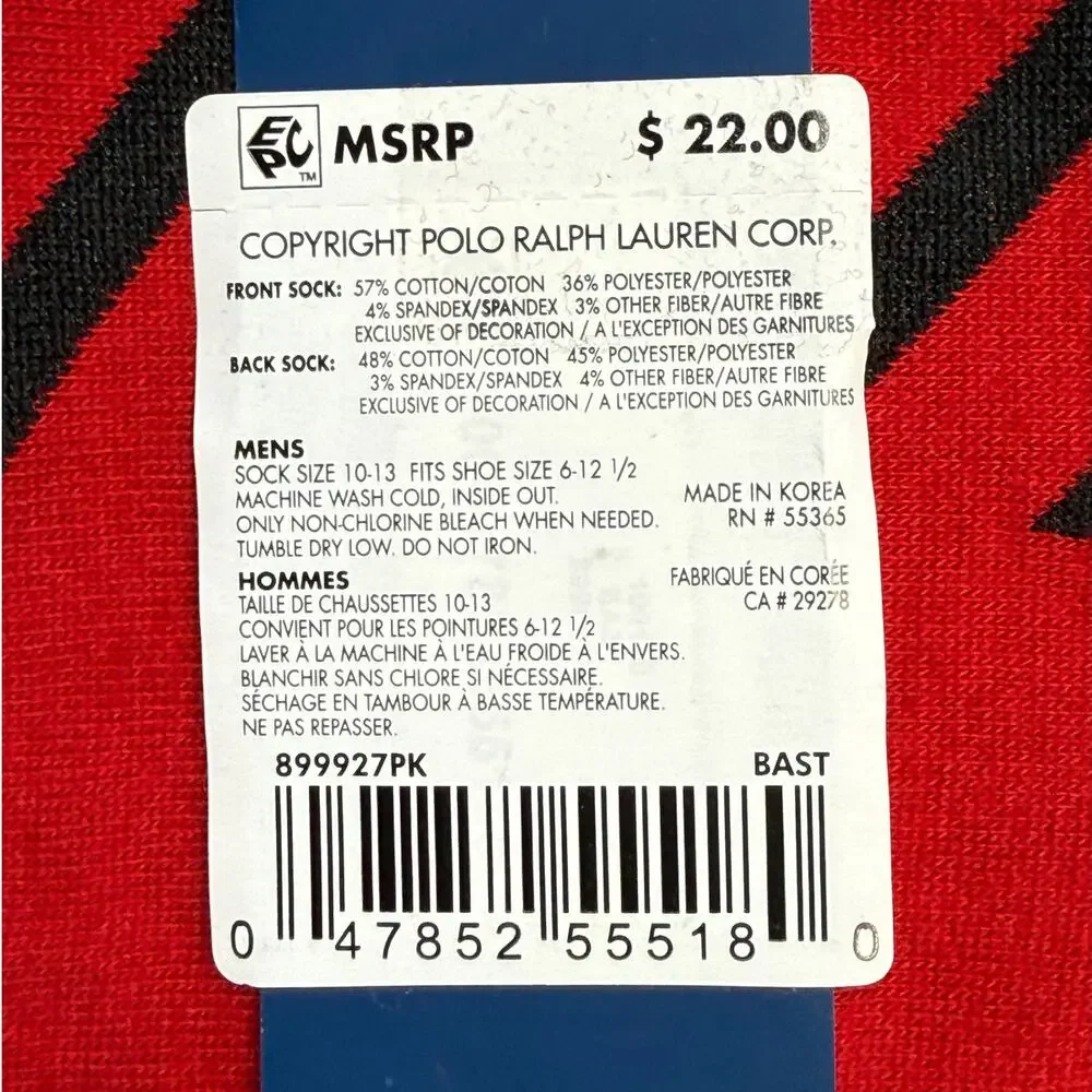 Polo Ralph Lauren Men's Shield-Buckle Leather Belt W/ free socks, Black 42W $99